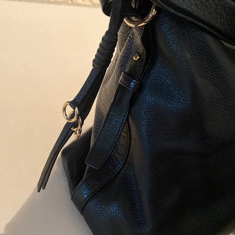 DKNY Black leather Hobo Marcy purse handbag